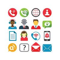 Contact Us icon set collection for websites and mobile applications vector