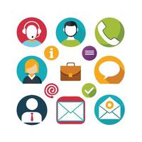 Contact Us icon set collection for websites and mobile applications vector