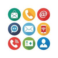 Contact Us icon set collection for websites and mobile applications vector