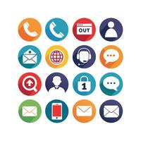 Contact Us icon set collection for websites and mobile applications vector