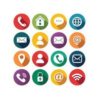 Contact Us icon set collection for websites and mobile applications vector