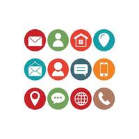 Contact Us icon set collection for websites and mobile applications vector