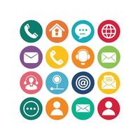 Contact Us icon set collection for websites and mobile applications vector