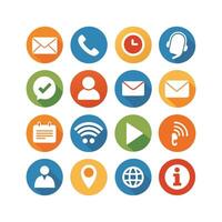 Contact Us icon set collection for websites and mobile applications vector