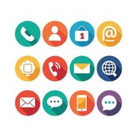 Contact Us icon set collection for websites and mobile applications vector