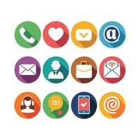 Contact Us icon set collection for websites and mobile applications vector