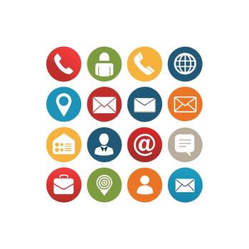 Contact Us icon set collection for websites and mobile applications vector