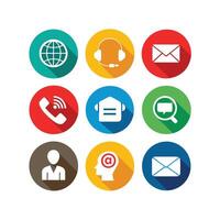 Contact Us icon set collection for websites and mobile applications vector