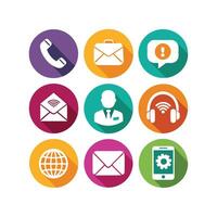 Contact Us icon set collection for websites and mobile applications vector
