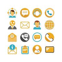 Contact Us icon set collection for websites and mobile applications vector