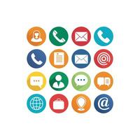 Contact Us icon set collection for websites and mobile applications vector