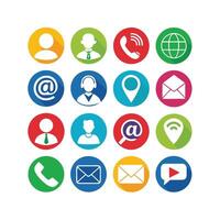 Contact Us icon set collection for websites and mobile applications vector