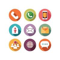 Contact Us icon set collection for websites and mobile applications vector