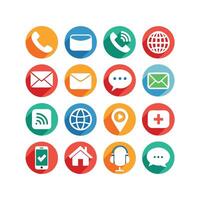 Contact Us icon set collection for websites and mobile applications vector