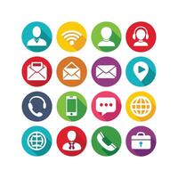 Contact Us icon set collection for websites and mobile applications vector