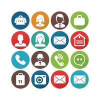 Contact Us icon set collection for websites and mobile applications vector