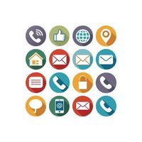 Contact Us icon set collection for websites and mobile applications vector