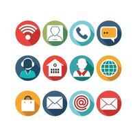 Contact Us icon set collection for websites and mobile applications vector