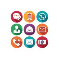 Contact Us icon set collection for websites and mobile applications vector