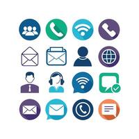 Contact Us icon set collection for websites and mobile applications vector