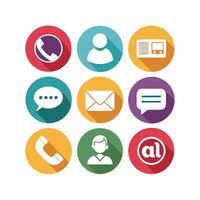 Contact Us icon set collection for websites and mobile applications vector