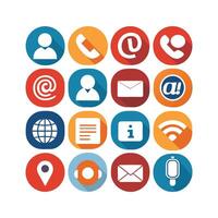 Contact Us icon set collection for websites and mobile applications vector