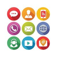 Contact Us icon set collection for websites and mobile applications vector