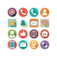 Contact Us icon set collection for websites and mobile applications vector