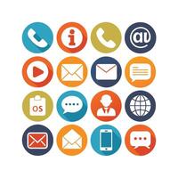 Contact Us icon set collection for websites and mobile applications vector