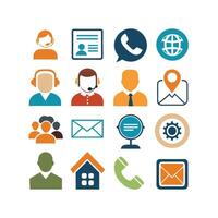 Contact Us icon set collection for websites and mobile applications vector