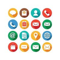 Contact Us icon set collection for websites and mobile applications vector