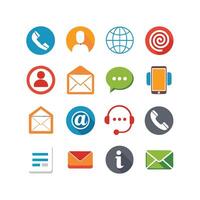 Contact Us icon set collection for websites and mobile applications vector
