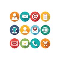 Contact Us icon set collection for websites and mobile applications vector