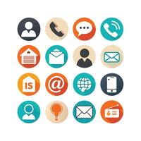 Contact Us icon set collection for websites and mobile applications vector
