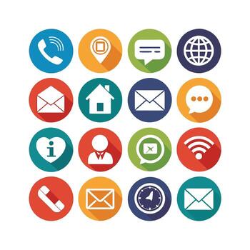 contacto nosotros icono conjunto colección para sitios web y móvil aplicaciones vector