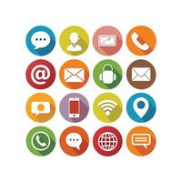 Contact Us icon set collection for websites and mobile applications vector