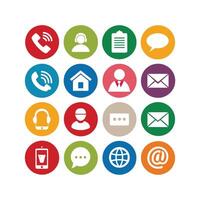 Contact Us icon set collection for websites and mobile applications vector