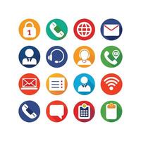 Contact Us icon set collection for websites and mobile applications vector