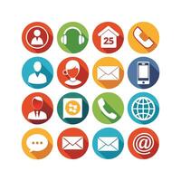 Contact Us icon set collection for websites and mobile applications vector