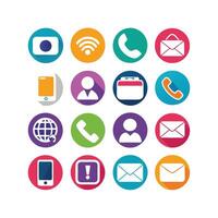Contact Us icon set collection for websites and mobile applications vector