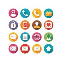 Contact Us icon set collection for websites and mobile applications vector