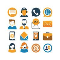 Contact Us icon set collection for websites and mobile applications vector