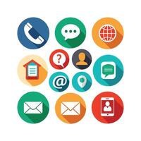 Contact Us icon set collection for websites and mobile applications vector