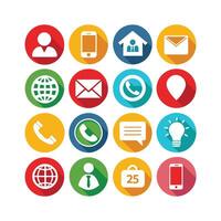 Contact Us icon set collection for websites and mobile applications vector