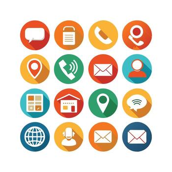 contacto nosotros icono conjunto colección para sitios web y móvil aplicaciones vector