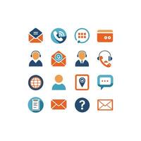 Contact Us icon set collection for websites and mobile applications vector