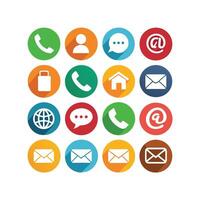 Contact Us icon set collection for websites and mobile applications vector