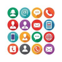 Contact Us icon set collection for websites and mobile applications vector