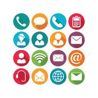 Contact Us icon set collection for websites and mobile applications vector