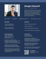blue minimalist civil enginer resume template
